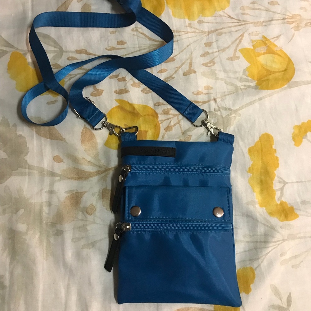 Blue scansafe crossbody